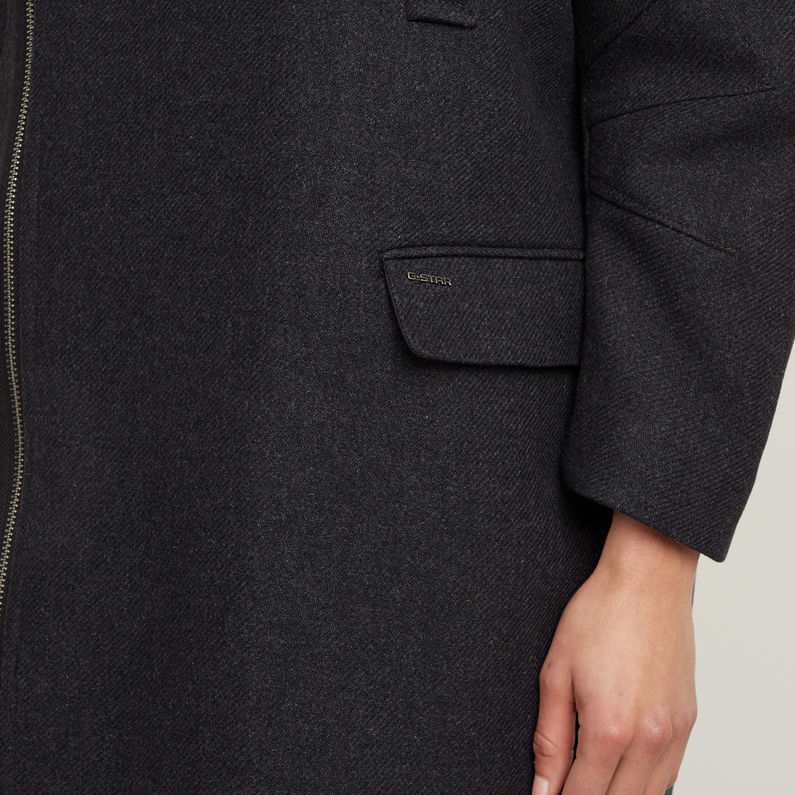 G-STAR Outlet Oversized Zip Cocoon Coat Grey