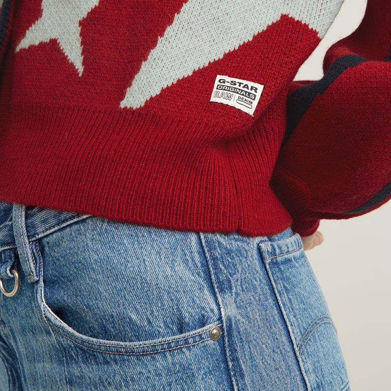 G-STAR Outlet Holiday Loose Knitted Cardigan Red