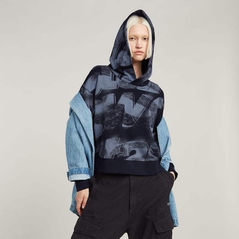 G-STAR Outlet Sprayed Letters Loose Hooded Sweater Multi color