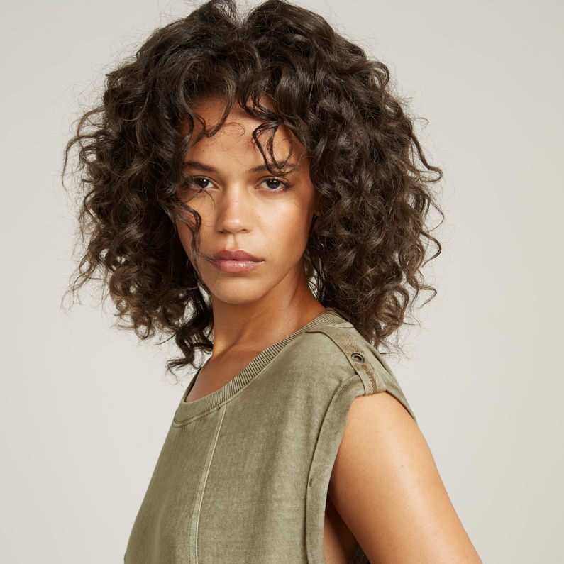G-STAR Outlet Vestido Seam Detail Overdyed Loose Verde