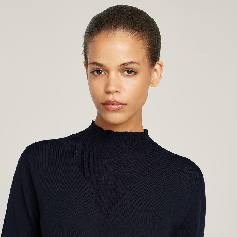 G-STAR Outlet Mock Knitted Sweater Dark blue