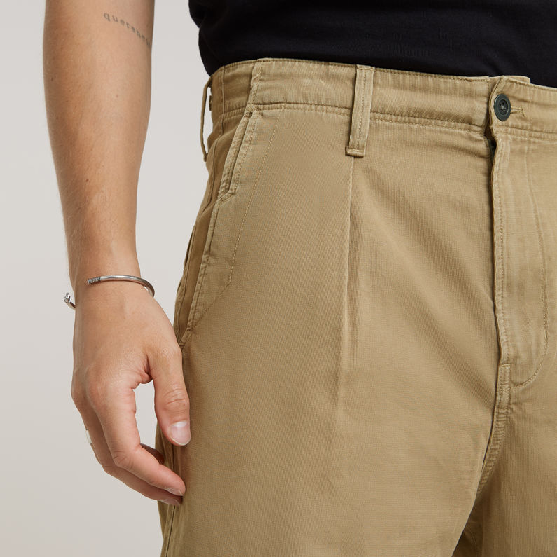 G-STAR Outlet Pleated Chino Shorts Beige