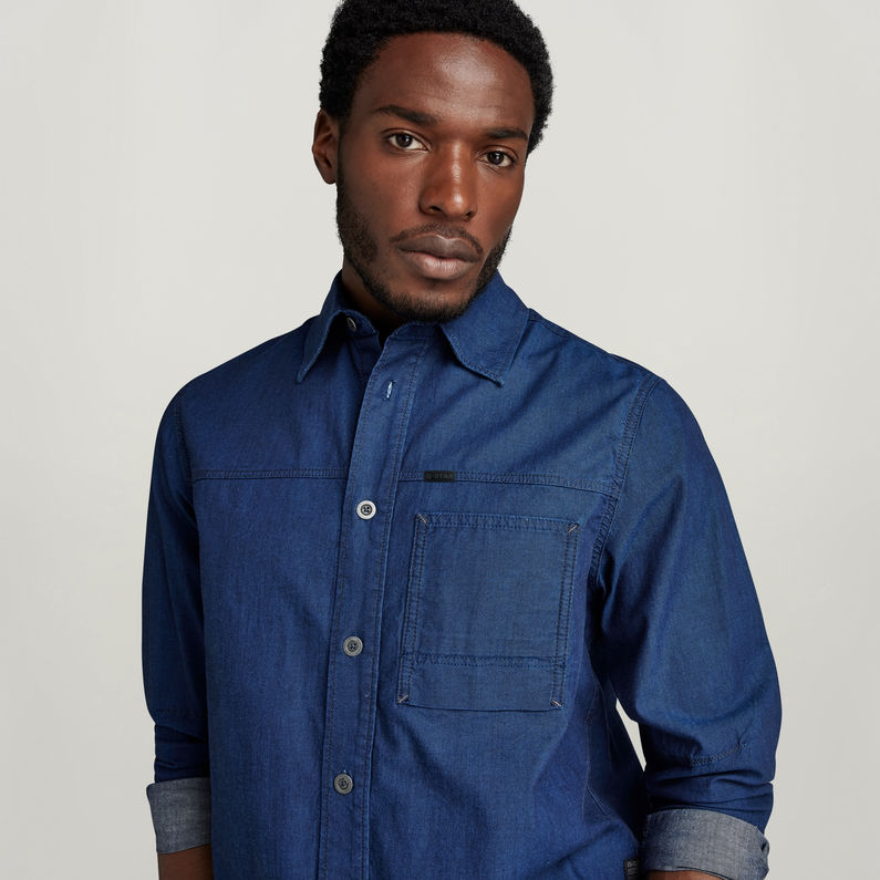 G-STAR Outlet 1-Pocket Regular Denim Shirt Dark blue