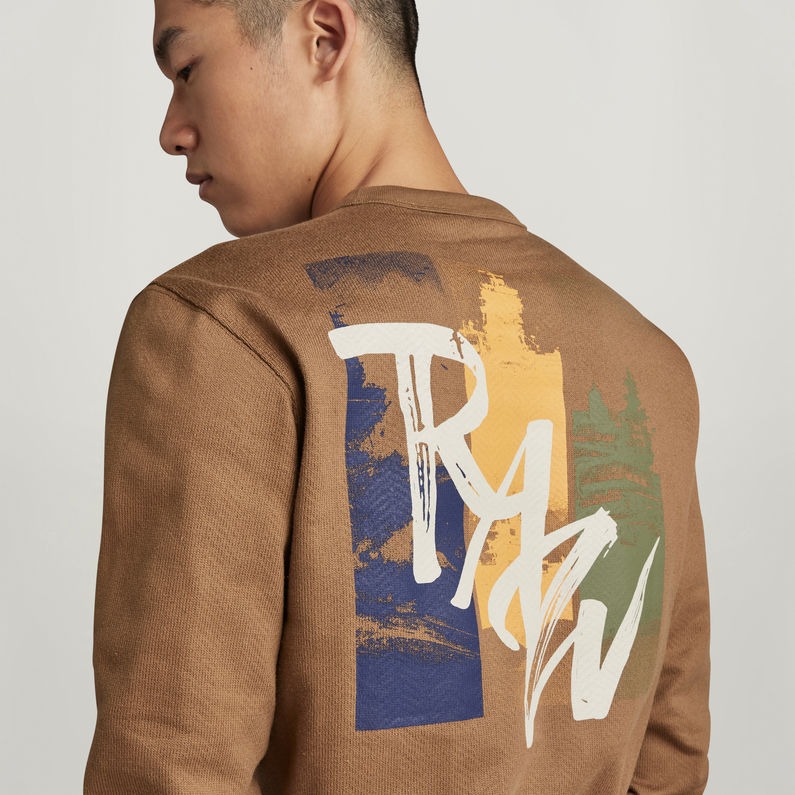 G-STAR Outlet Flight Deck Back Graphic Sweater Brown