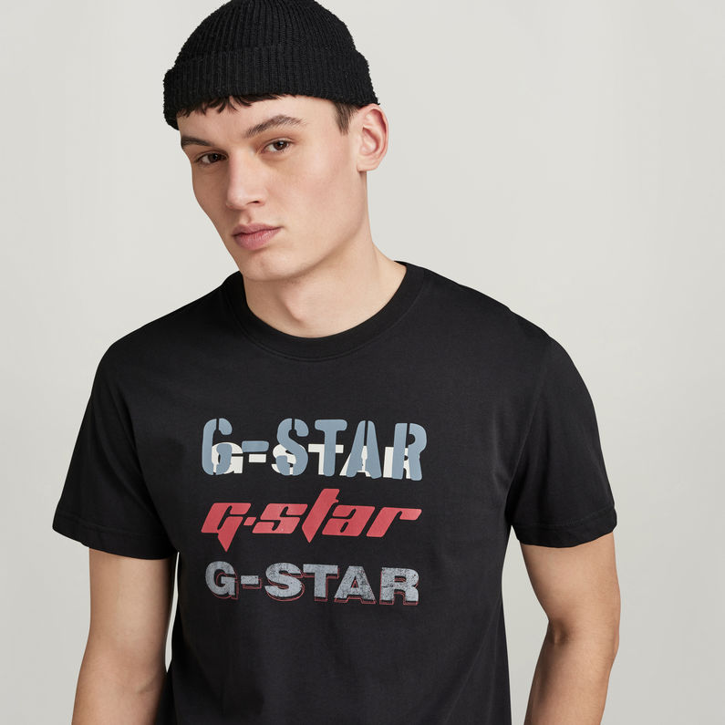 G-STAR Outlet Camiseta Triple Logo Graphic Negro