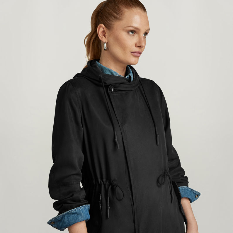 G-STAR Outlet Fluid Fishtail Hooded Parka Black