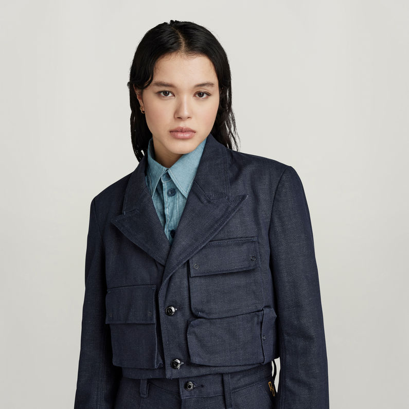 G-STAR Outlet GSRR Multi Pocket Cropped Blazer Dark blue