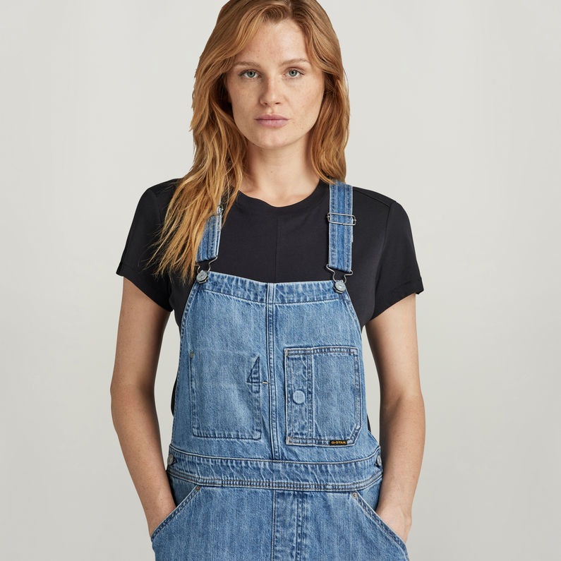 G-STAR Outlet Midi Dungaree Dress Medium blue