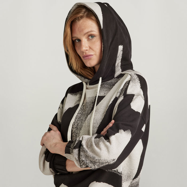 G-STAR Outlet Calligraphy Allover Loose Hooded Sweater Multi color