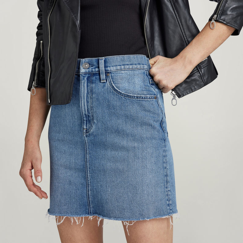 G-STAR Outlet Viktoria Short Skirt Raw Edge Light blue