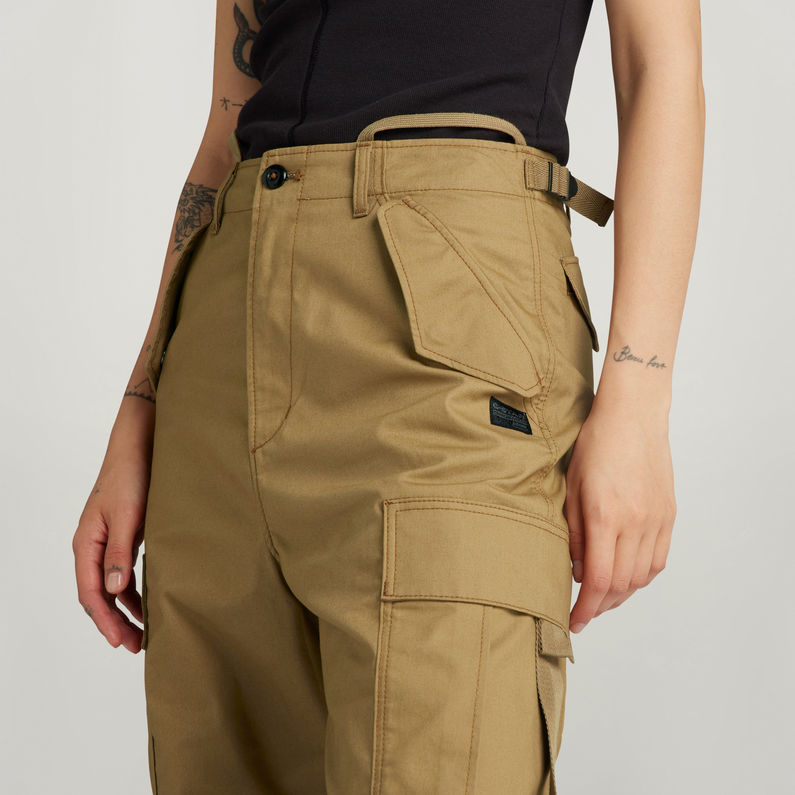 G-STAR Outlet Cargo Cropped Drawcord Pants Brown