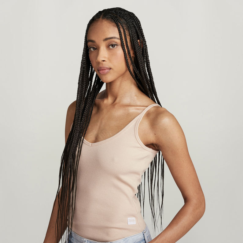 G-STAR Outlet Spaghetti Strap Ribbed Body Suit Pink