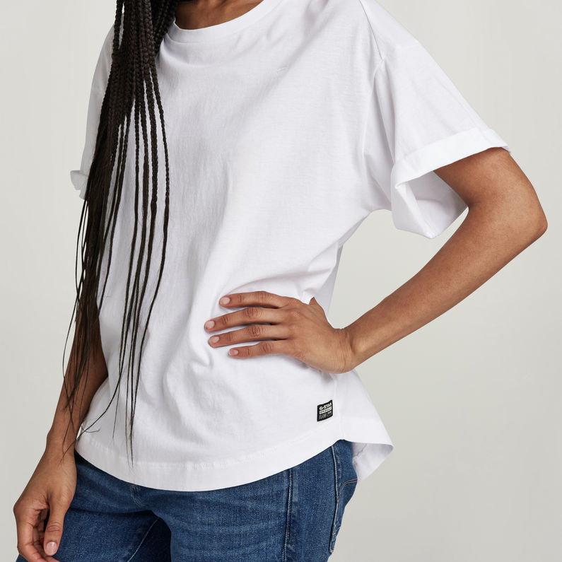 G-STAR Outlet Rolled Up Sleeve Boyfriend Top White