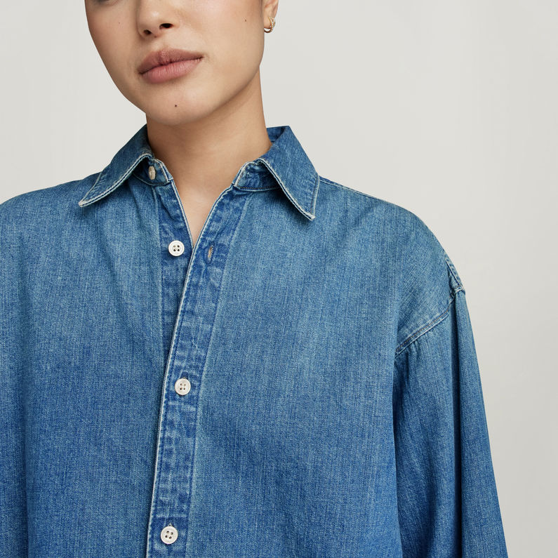 G-STAR Outlet Relaxed Denim Shirt Pocketless Medium blue