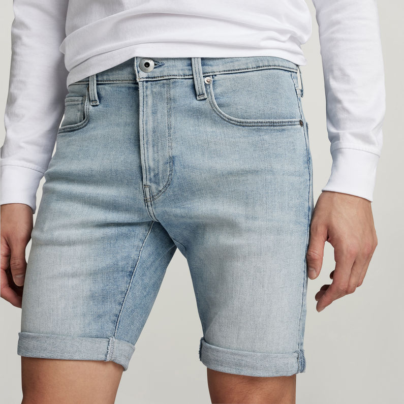 G-STAR Outlet 3301 Slim Denim Shorts Light blue
