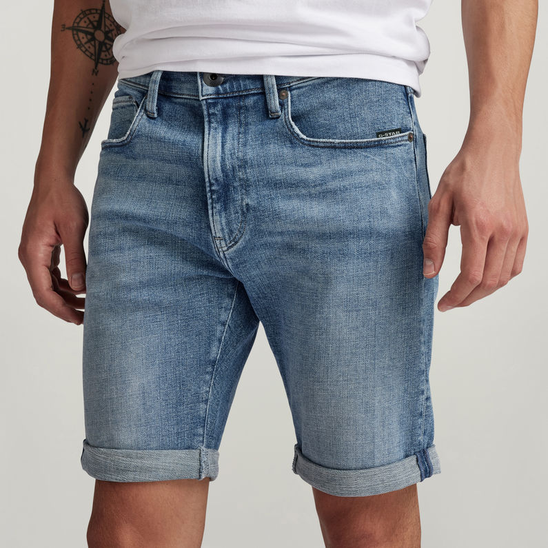 G-STAR Outlet 3301 Slim Denim Shorts Light blue