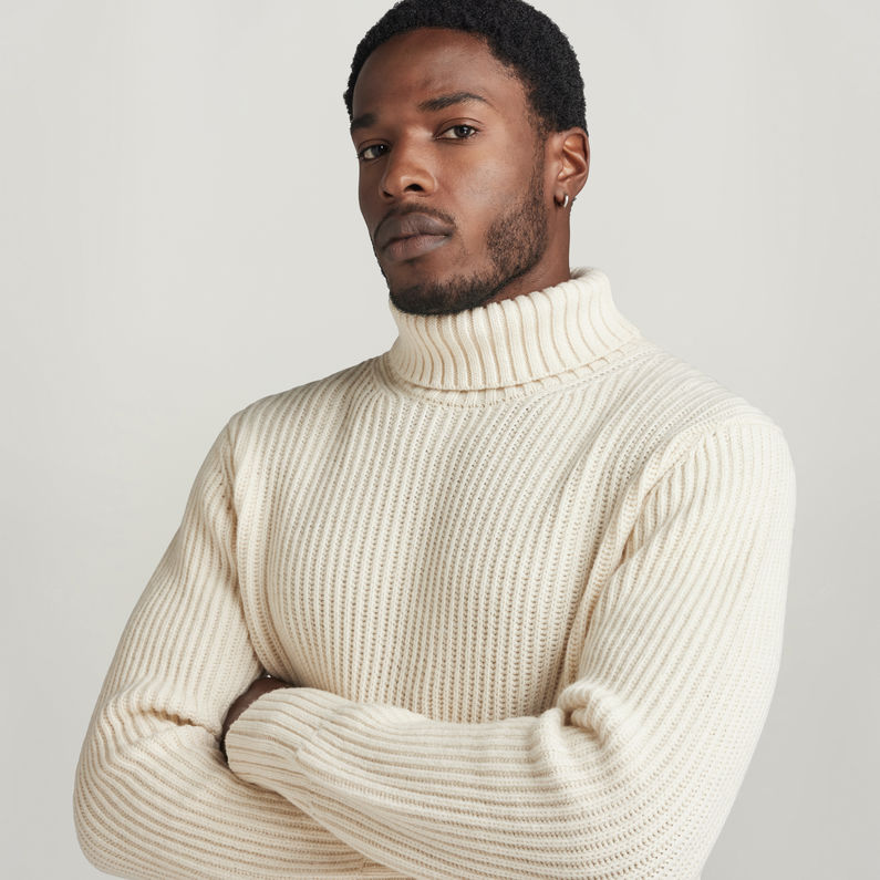 G-STAR Outlet Essential Turtle Knitted Sweater Beige