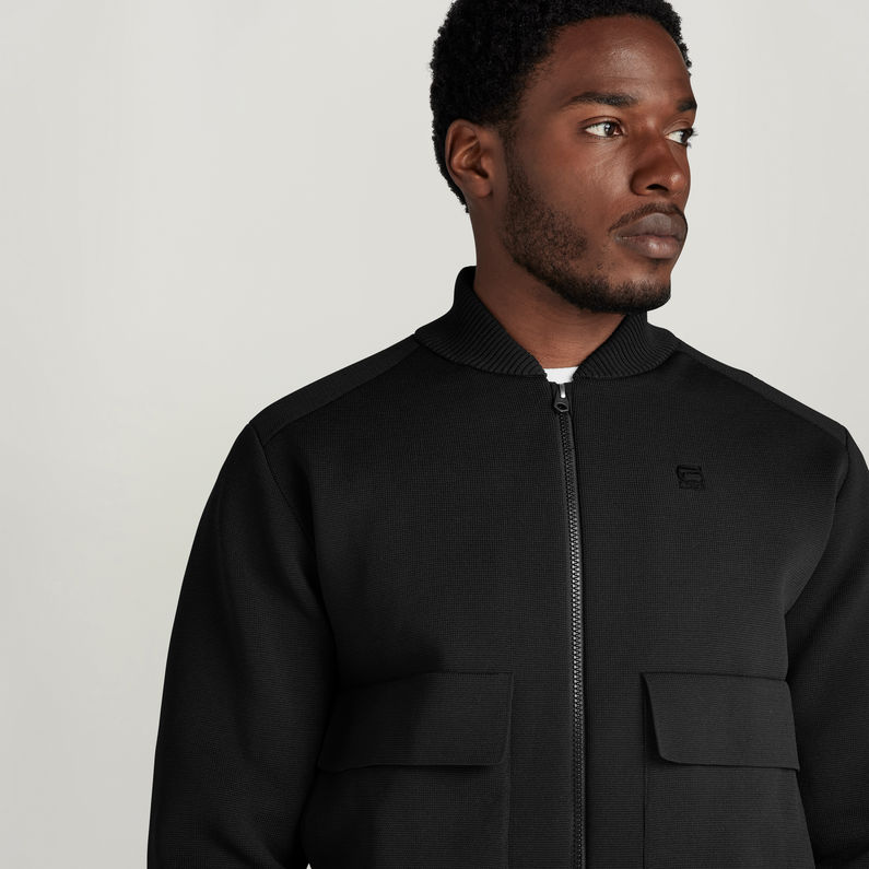 G-STAR Outlet Engineered Knitted Bomber Black