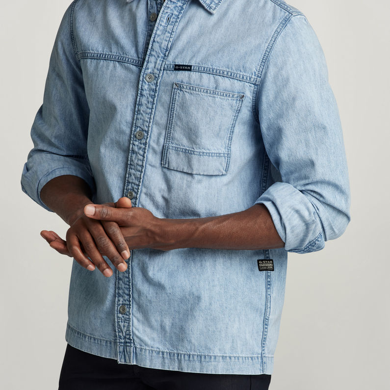 G-STAR Outlet 1-Pocket Regular Denim Shirt Light blue