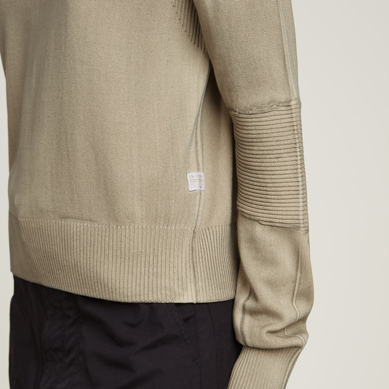 G-STAR Outlet Washed Lightweight Biker Knitted Sweater Beige