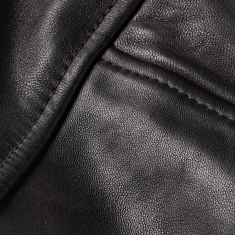 G-STAR Outlet Biker Leather Jacket Black