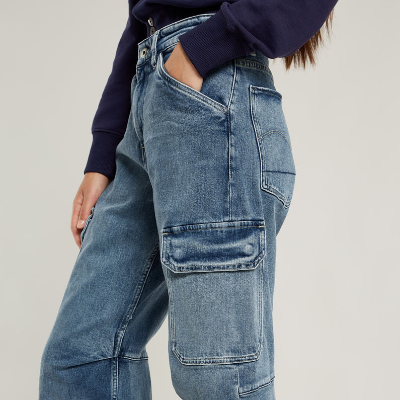 G-STAR Outlet Eve Low Wide Leg Cargo Pants Medium blue
