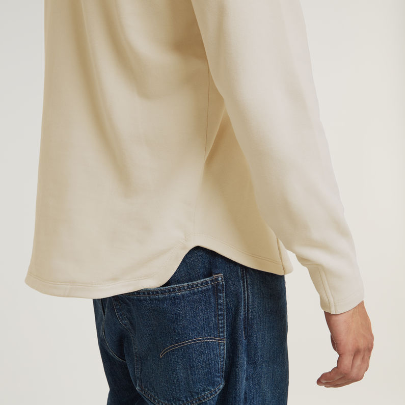 G-STAR Outlet Stepped Hem Relaxed Sweater White