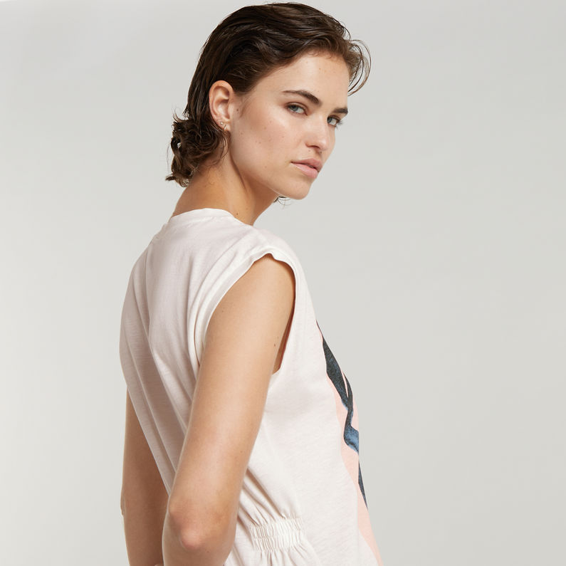 G-STAR Outlet AI Print Elasticated Waist Top White