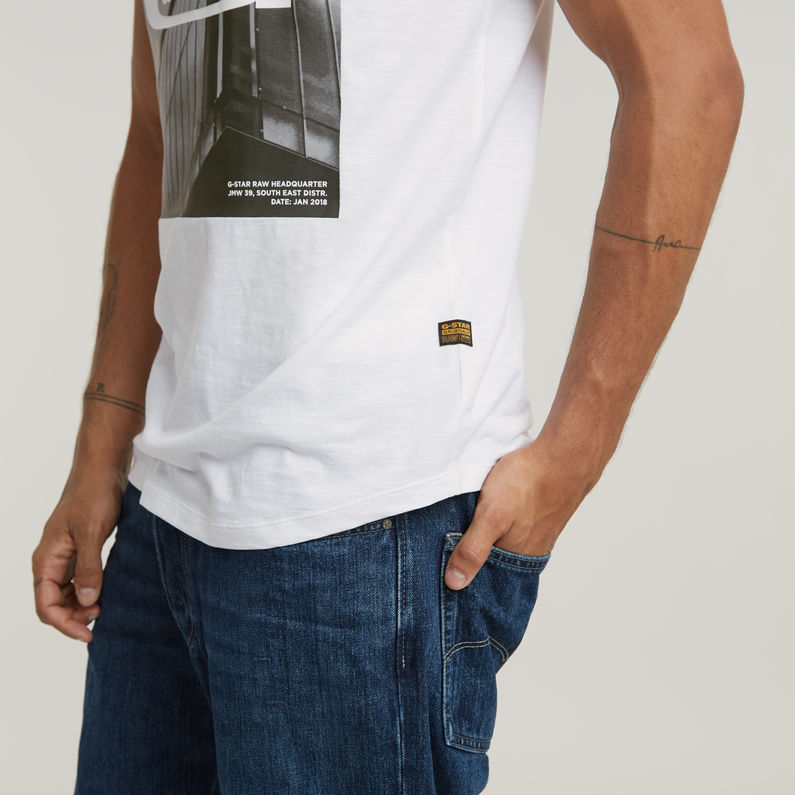 G-STAR Outlet HQ Old School Logo Lash T-Shirt White