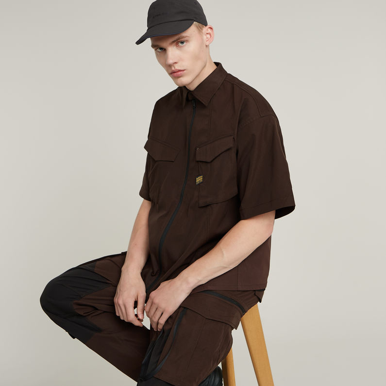 G-STAR Outlet Modular Relaxed Shirt Brown