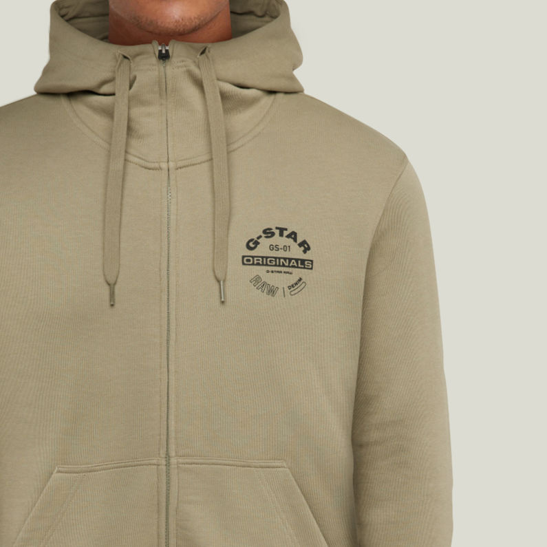 G-STAR Outlet Hooded Zip Sweater 2 Green