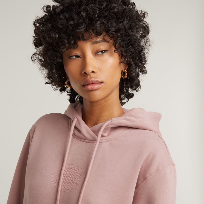 G-STAR Outlet Logo Hooded Sweater Dress Pink