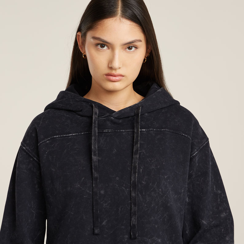 G-STAR Outlet Overdyed Loose Hooded Sweater Black