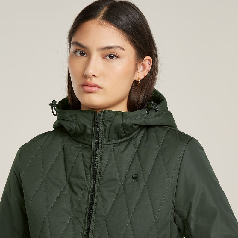 G-STAR Outlet Utility Quilted Hooded Overshirt Grey