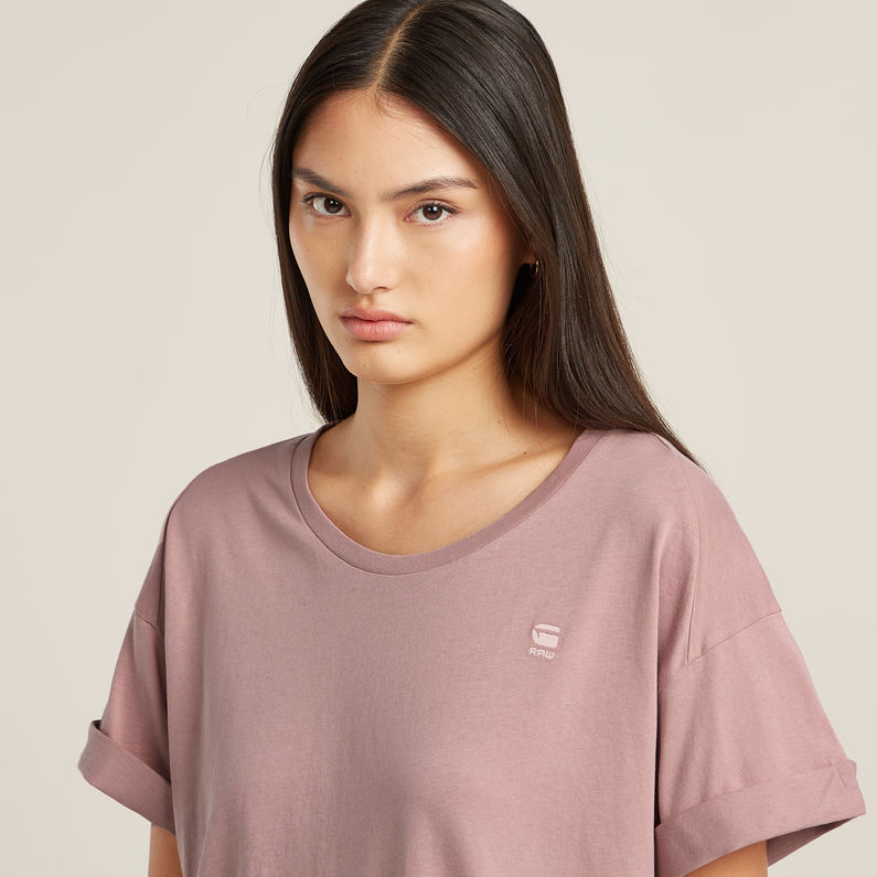 G-STAR Outlet Rolled Up Sleeve Boyfriend Top Pink