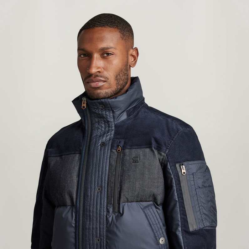 G-STAR Outlet Denim Mix Quilted Puffer Jacket Dark blue