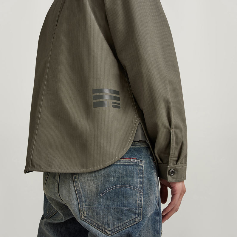 G-STAR Outlet Stand Collar Overshirt Green