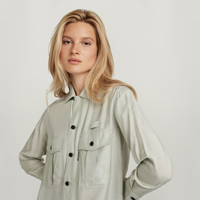 G-STAR Outlet Officer Boyfriend Silk Shirt Grey