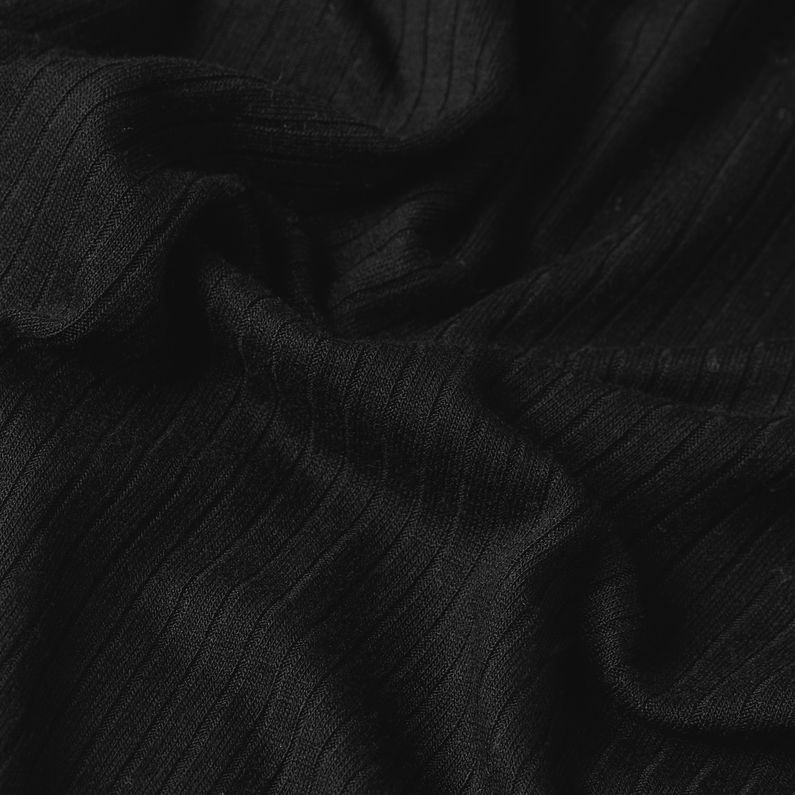 G-STAR Outlet Logo Slim Rib Mock Top Black