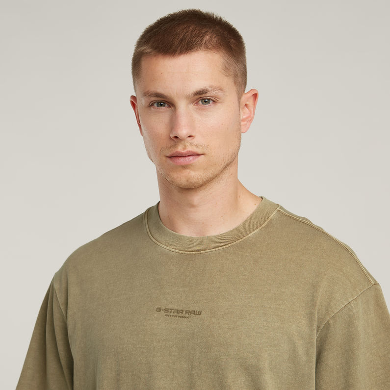 G-STAR Outlet Overdyed Center Chest Boxy T-Shirt Beige