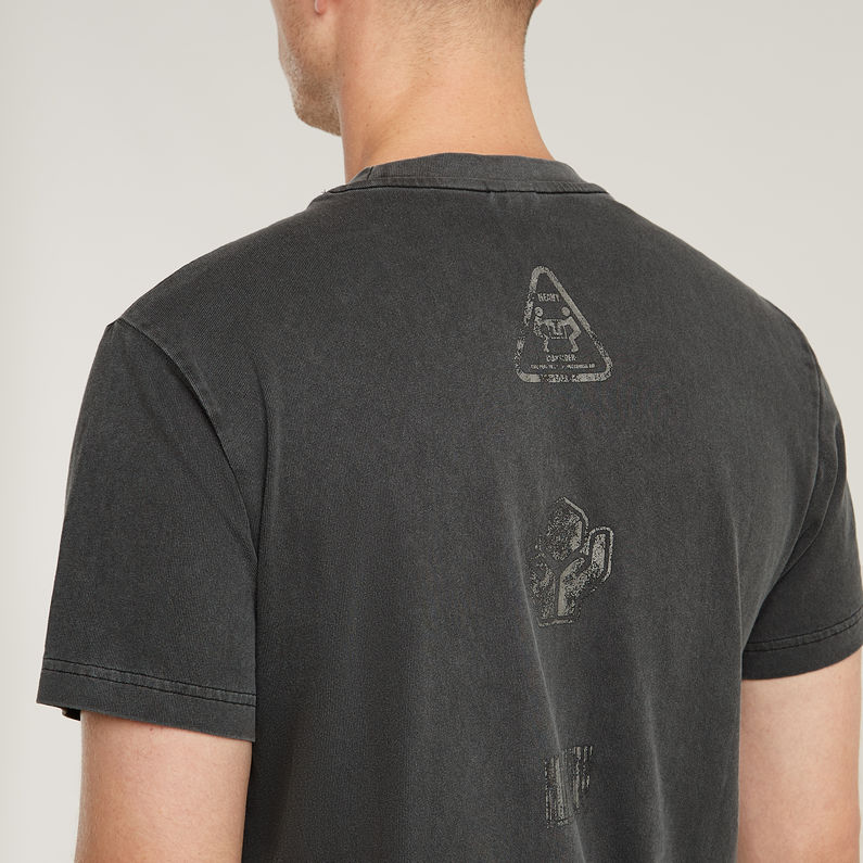 G-STAR Outlet Shipping Graphic Overdyed T-Shirt Black