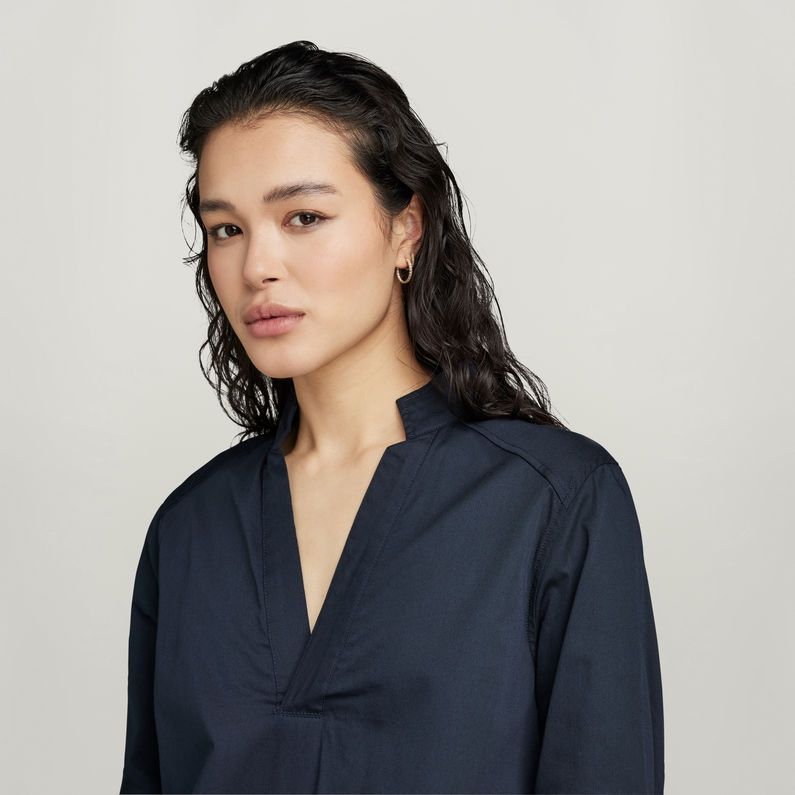 G-STAR Outlet Millery V-Neck Shirt Dress Dark blue