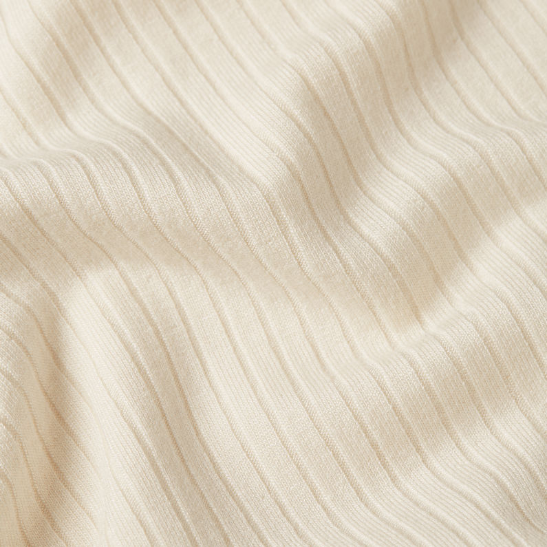 G-STAR Outlet Logo Slim Rib Mock Top Beige