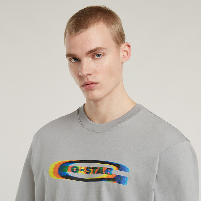 G-STAR Outlet Camiseta Color Shift Old Skool Logo Boxy Gris