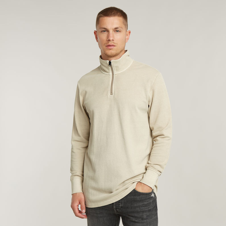 G-STAR Outlet Overdyed Half Zip Tweeter Beige