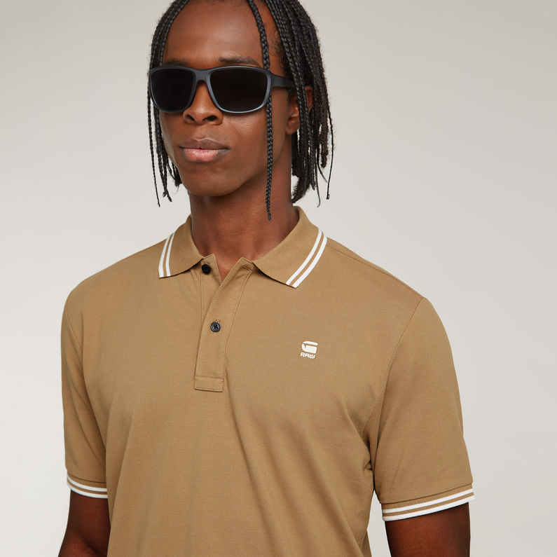 G-STAR Outlet Dunda Slim Stripe Polo Beige