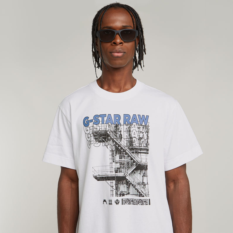 G-STAR Outlet Stairs Graphic Loose T-Shirt White