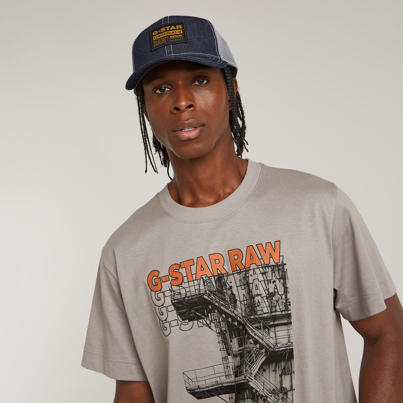 G-STAR Outlet Stairs Graphic Loose T-Shirt Grey