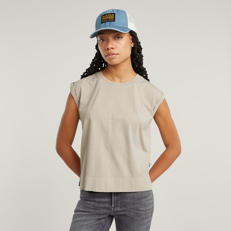 G-STAR Outlet Top Back Zip Overdyed Beige