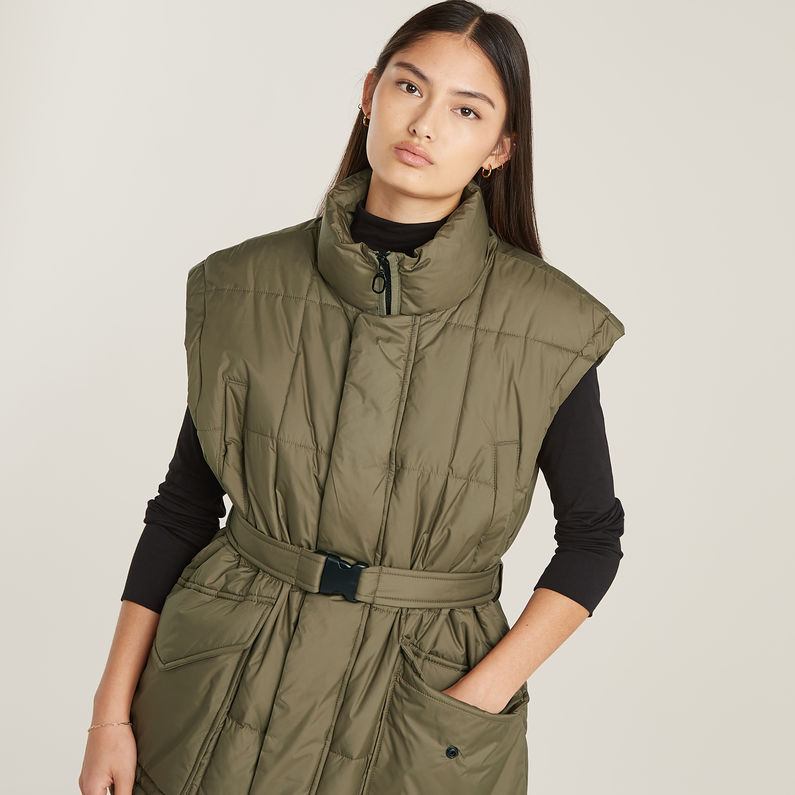 G-STAR Outlet Belted Padded Vest Green